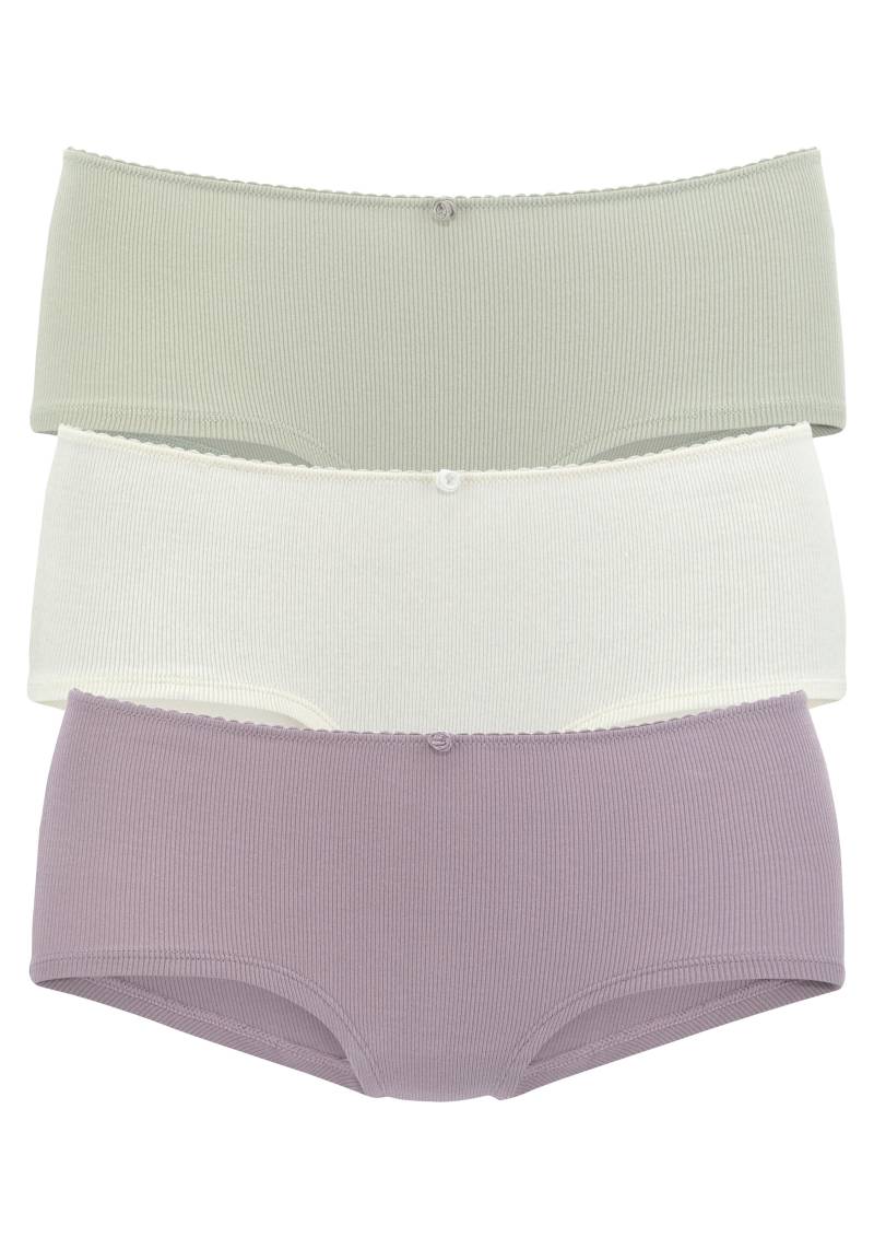 Vivance Panty, (3er-Pack), aus weicher Rippware, mit zartem Röschen vorn von Vivance