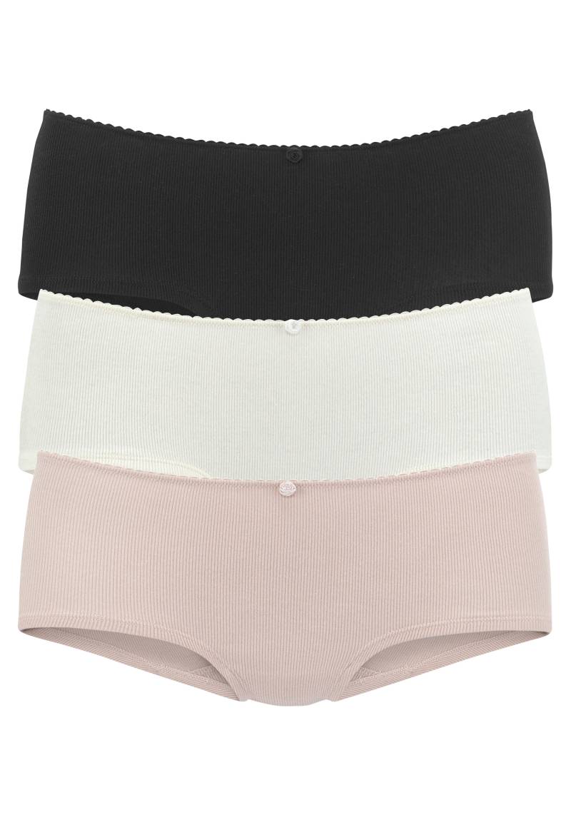 Vivance Panty, (3er-Pack), aus weicher und elastischer Rippware, mit zartem Röschen vorn von Vivance