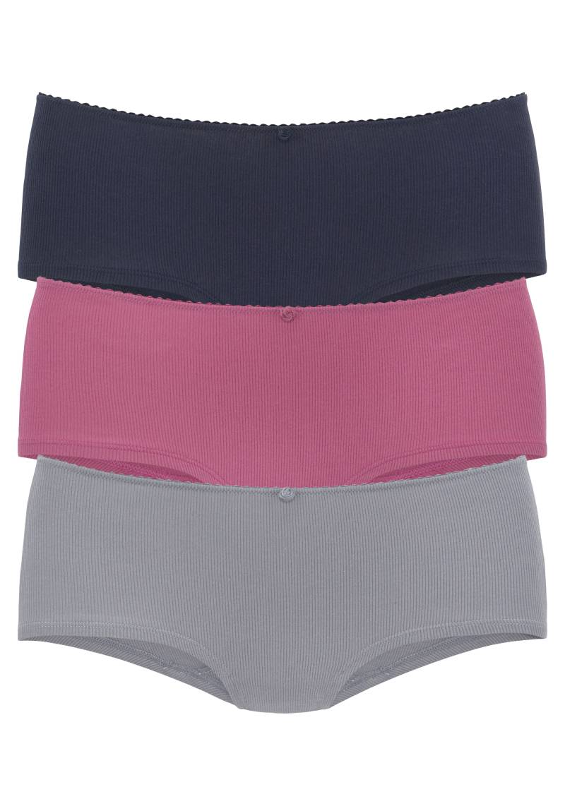 Vivance Panty, (3er-Pack), aus weicher Rippware, mit zartem Röschen vorn von Vivance