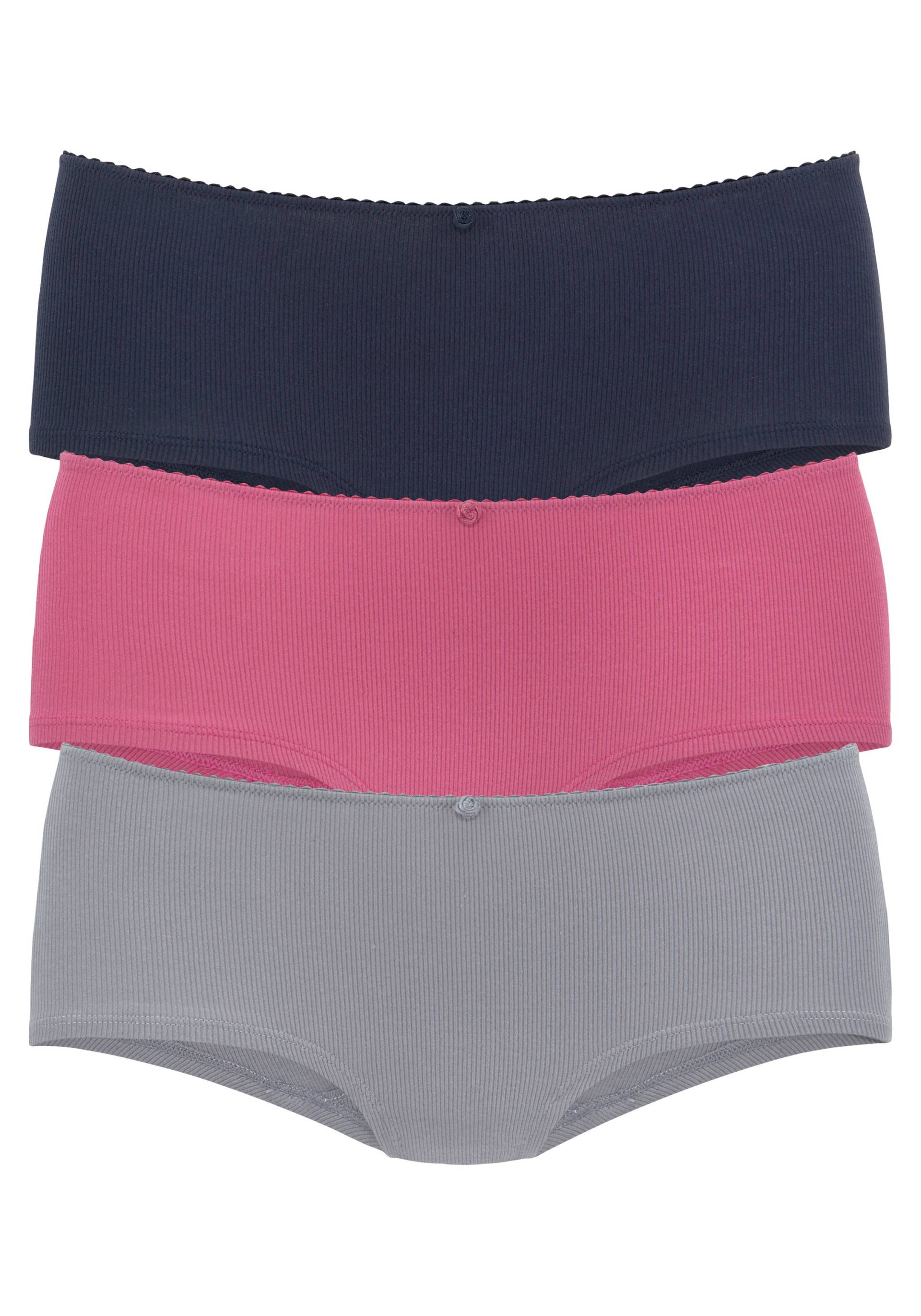 Vivance Panty, (3er-Pack), aus weicher und elastischer Rippware, mit zartem Röschen vorn von Vivance