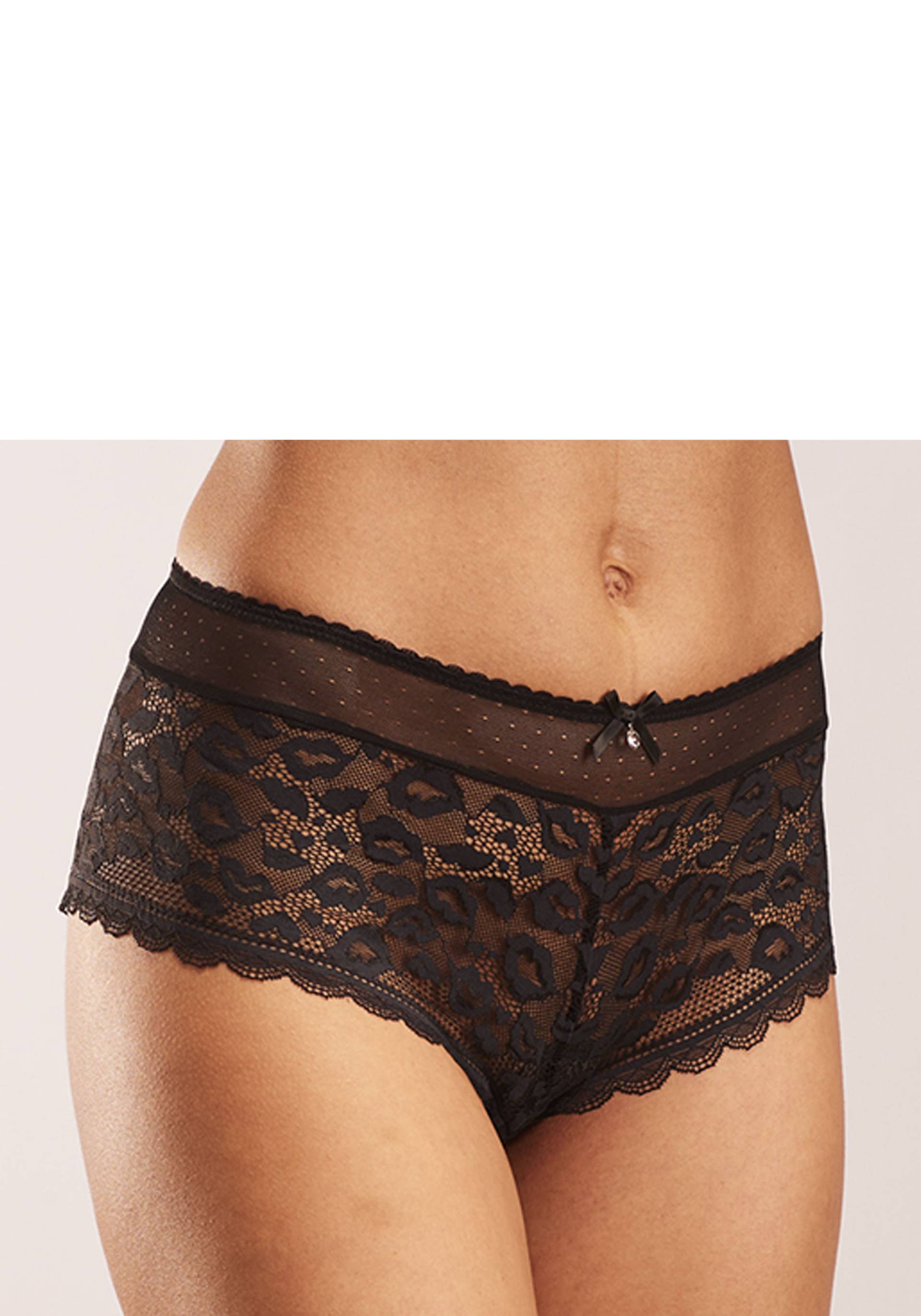 Vivance Panty, aus Spitze in Kussmund-Optik und weichem Mesh-Material von Vivance