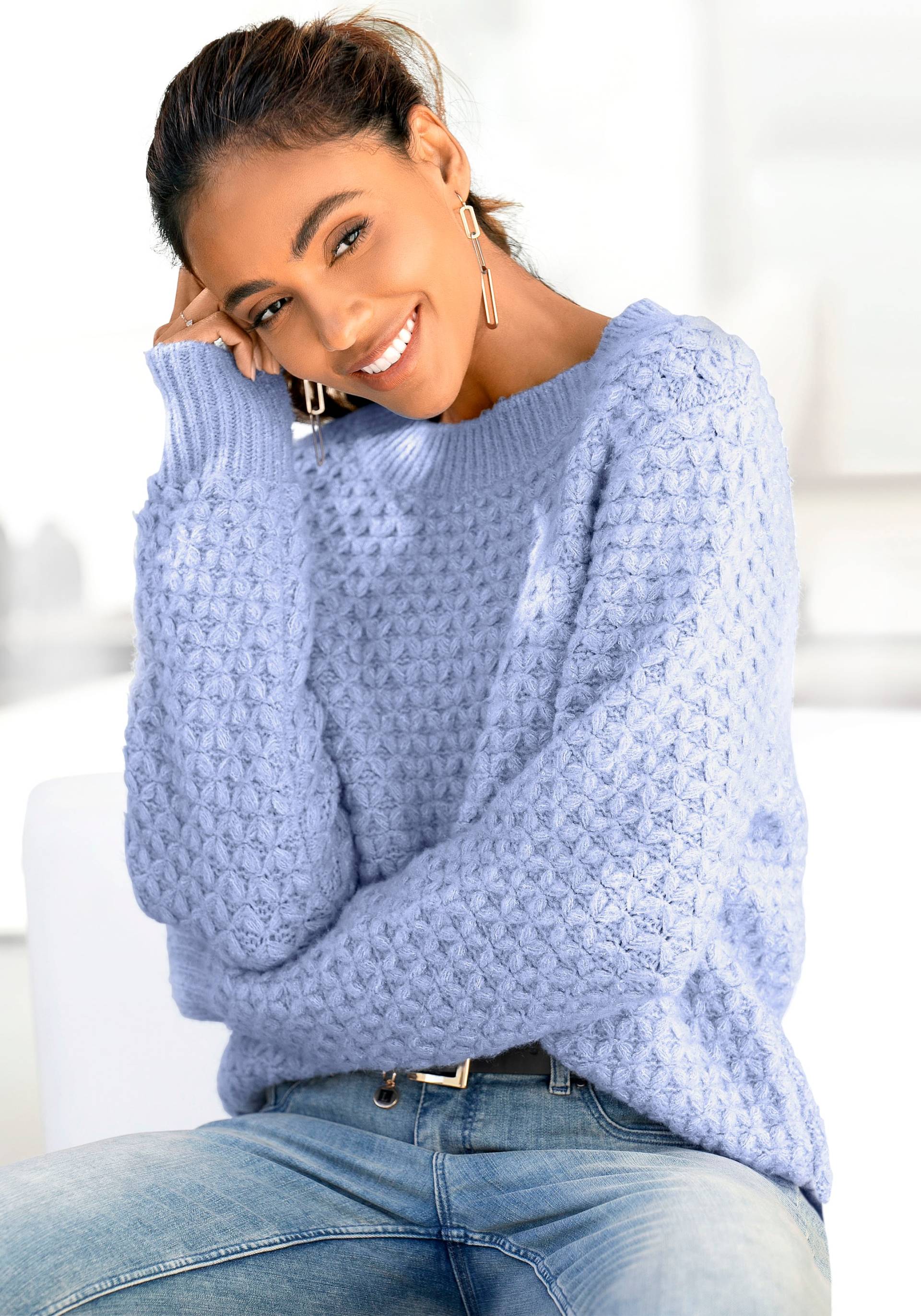 Vivance Rundhalspullover, mit besonderem Strickmuster, lockere Passform Vivance Rundhalspullover, mit besonderem Strickmuster, lockere Passform von Vivance