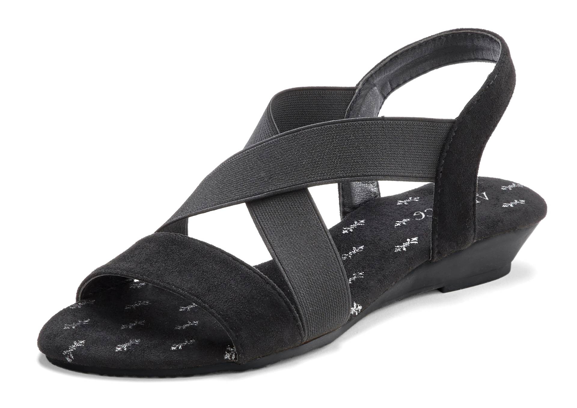 Vivance Sandalette, Sandale, Sommerschuh mit elastischen Riemchen und Keilabsatz VEGAN Vivance Sandalette, Sandale, Sommerschuh mit elastischen Riemchen und Keilabsatz VEGAN von Vivance