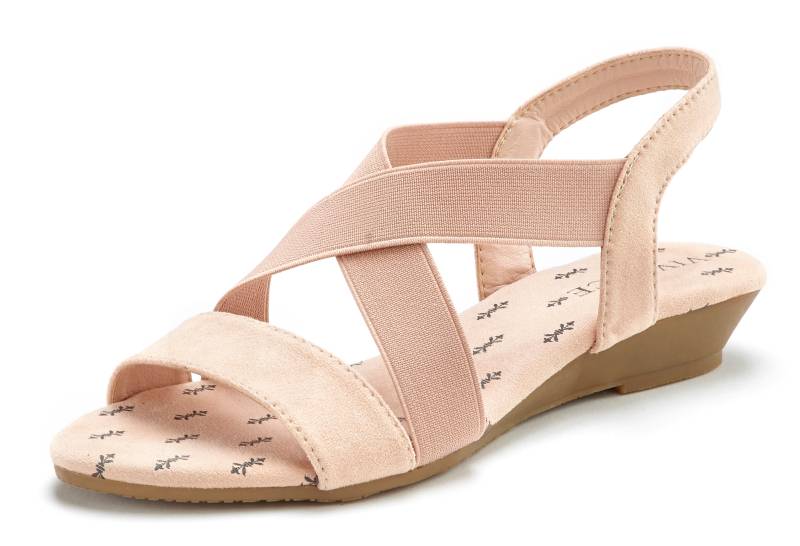 Vivance Sandalette »Sommerschuh, Sandale,«, Sandale, Sommerschuh mit elastischen Riemchen und Keilabsatz VEGAN von Vivance