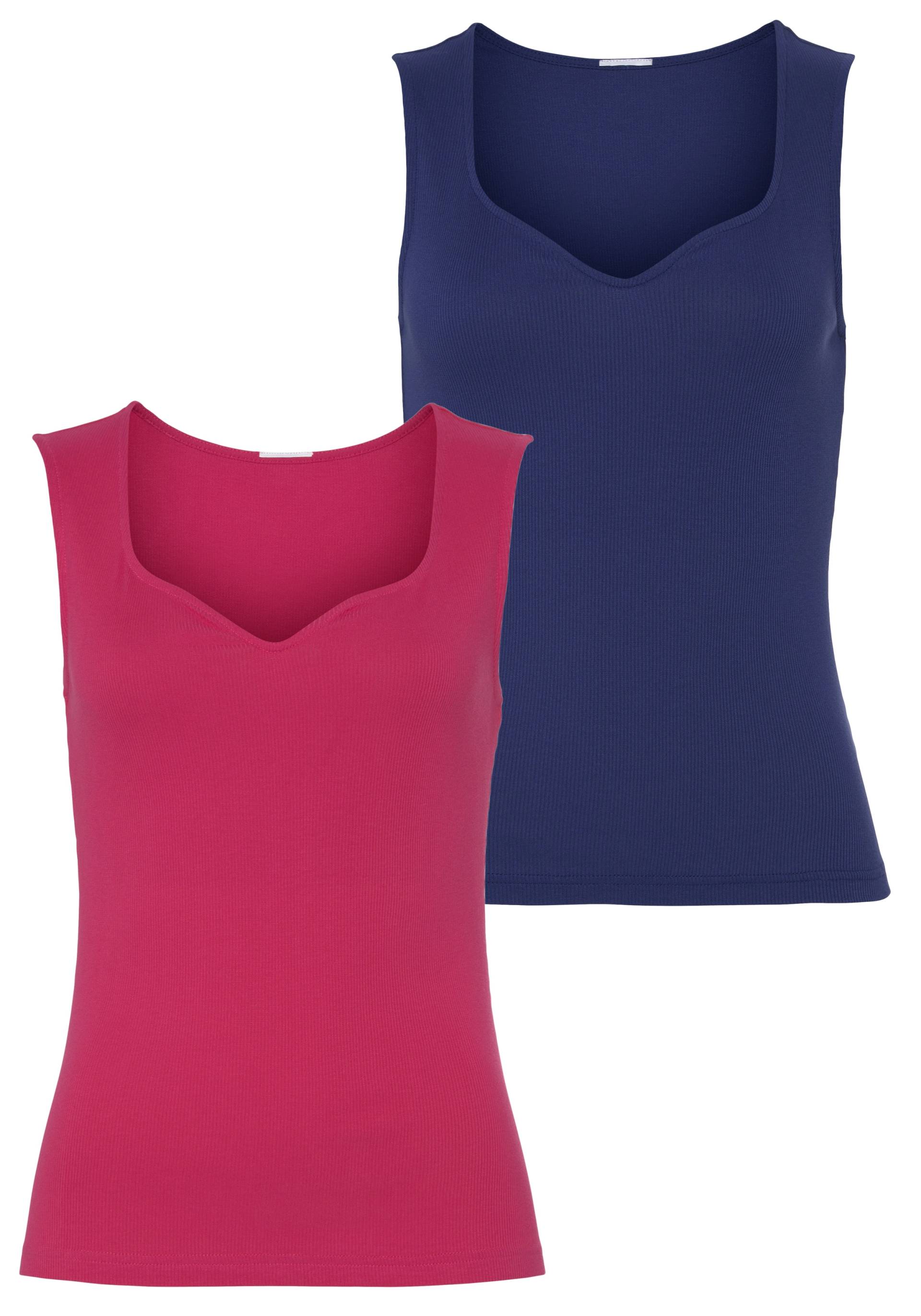 Vivance Shirttop, (2er-Pack), mit herzförmigen Dekolleté von Vivance