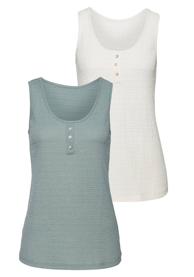 Vivance Shirttop, (2er-Pack), Top aus bügelfreier Crêpe-Ware von Vivance