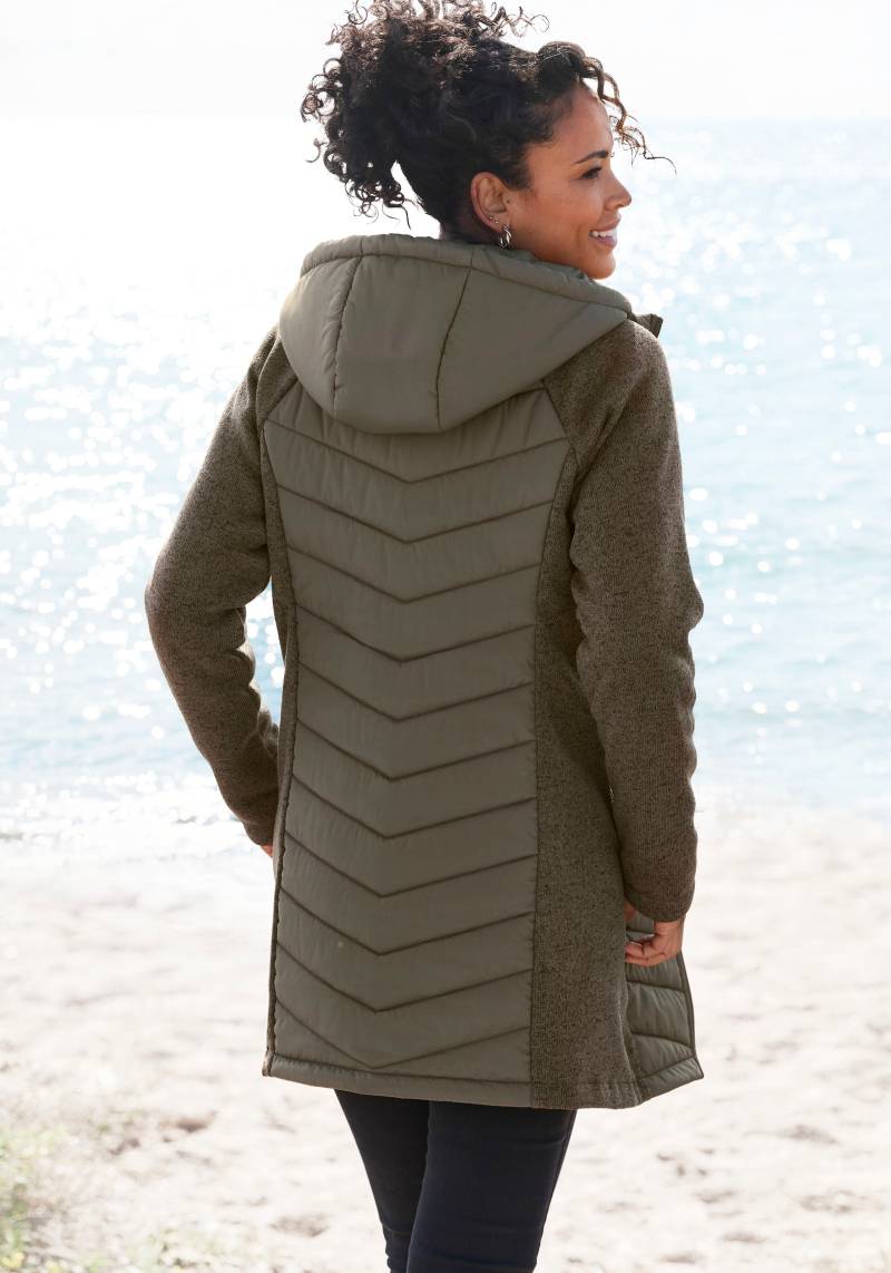 Vivance Steppjacke, mit Kapuze, mit Strickfleece-Ärmeln von Vivance