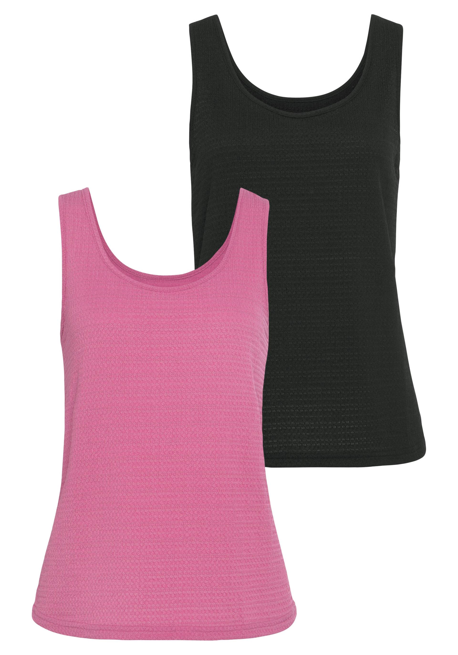 Vivance Strandtop »mit Tanktopträgern, Rundhals,«, (Packung, 2 tlg.), aus bügelfreier Crêpe-Ware von Vivance