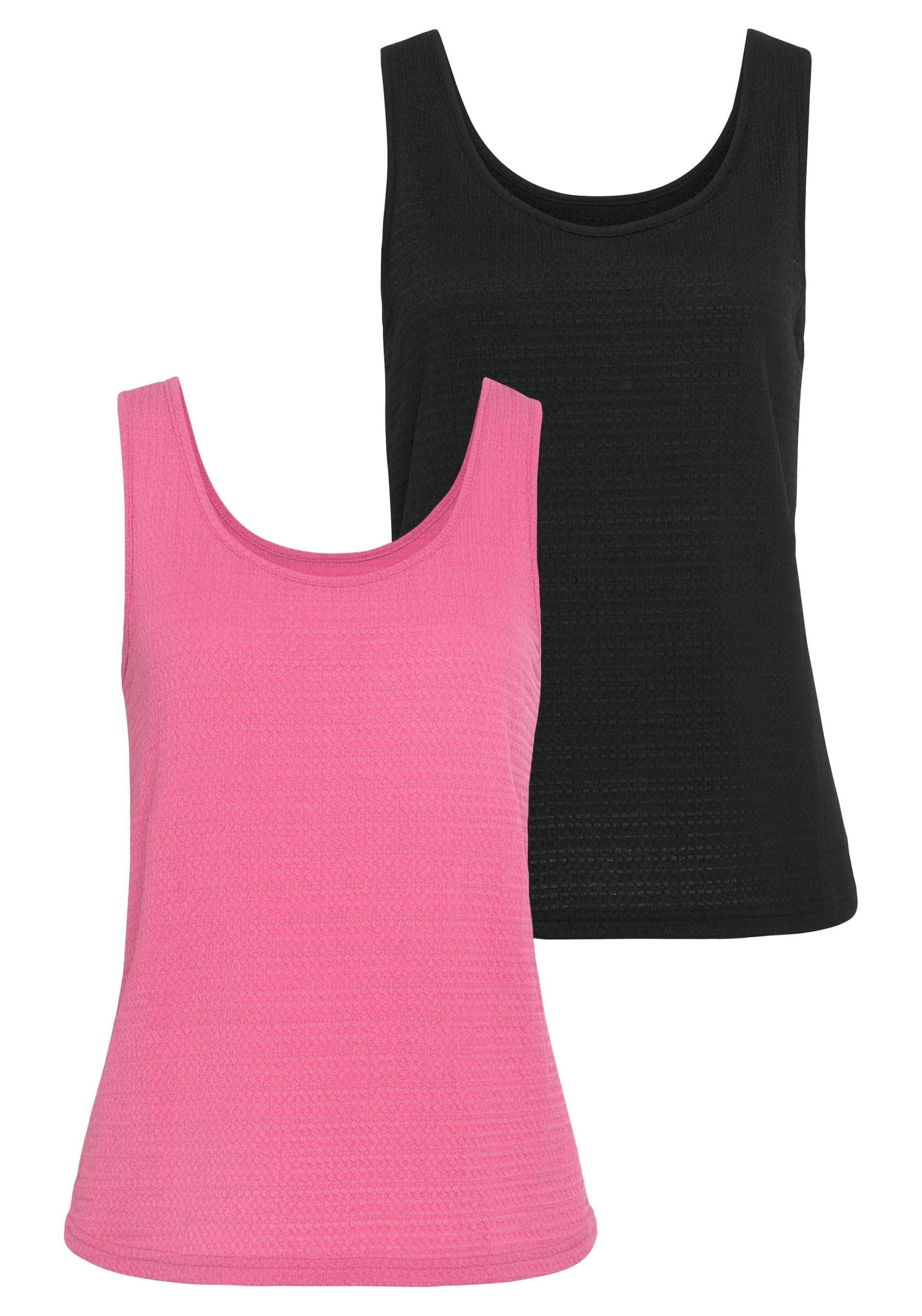 Vivance Strandtop »mit Tanktopträgern, Rundhals,«, (Packung, 2 tlg.), aus bügelfreier Crêpe-Ware von Vivance