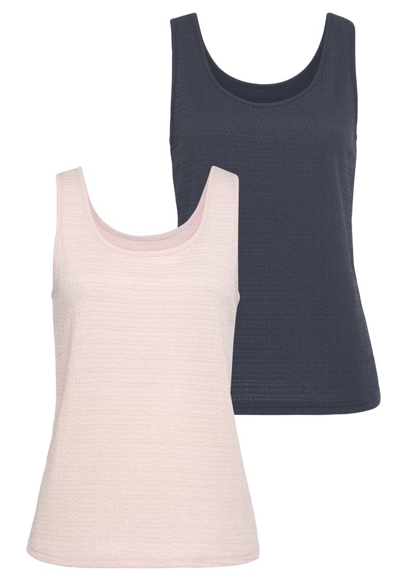 Vivance Strandtop »mit Tanktopträgern, Rundhals,«, (Packung, 2 tlg.), aus bügelfreier Crêpe-Ware von Vivance