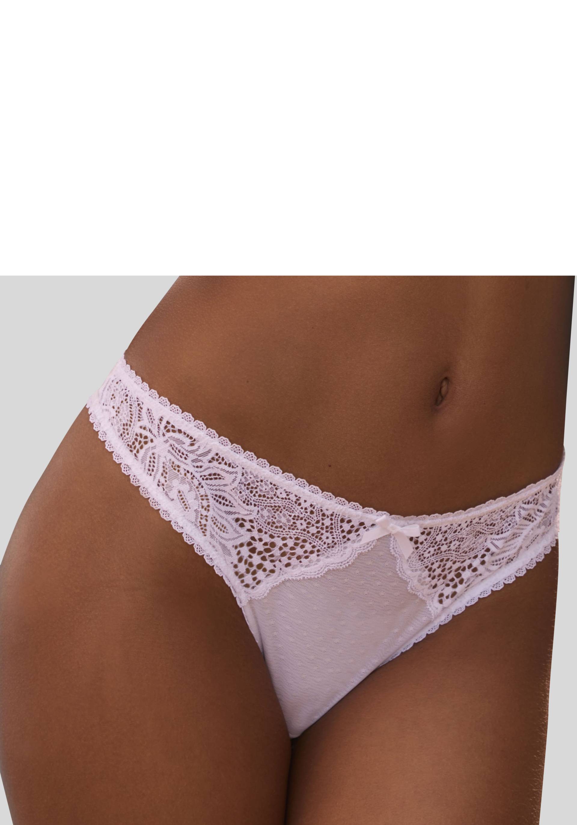 Vivance String, mit seitlichen Spitzeneinsätzen in blumiger Optik Vivance String, mit seitlichen Spitzeneinsätzen in blumiger Optik von Vivance