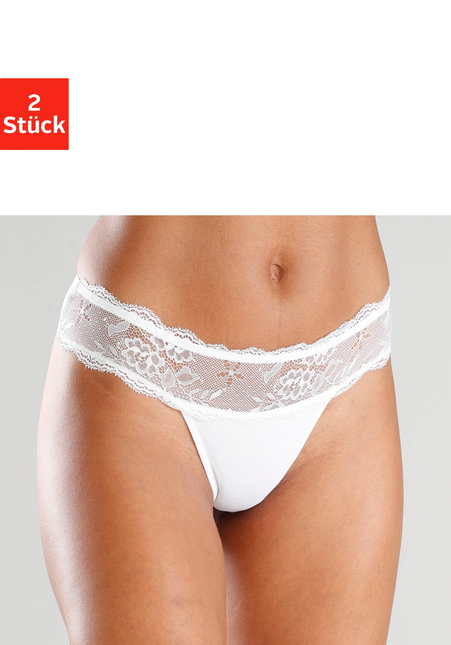 Vivance String, (2 St.), im attraktiven Doppelpack mit Spitze von Vivance