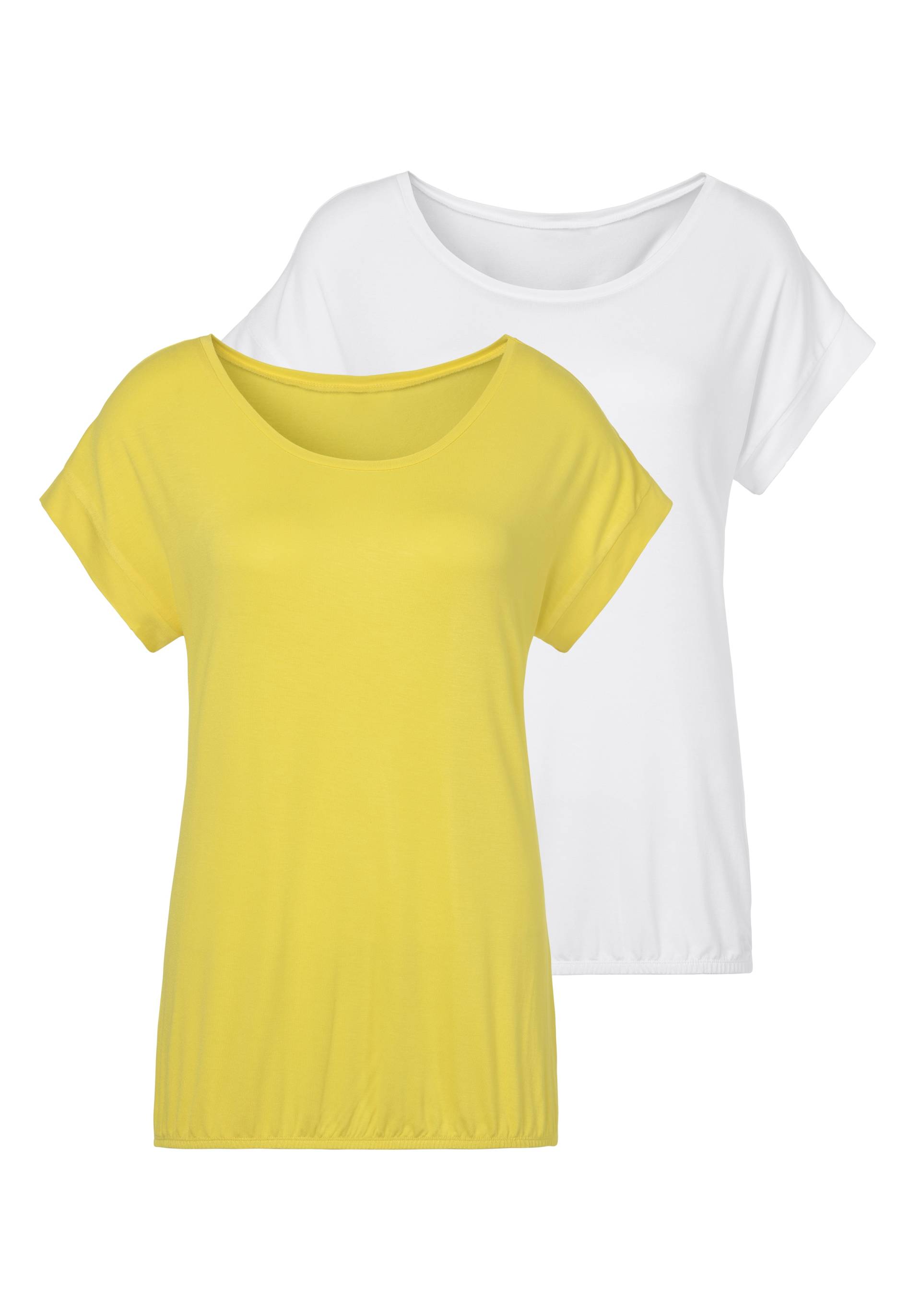 Vivance Kurzarmshirt »mit Gummizug im Bund«, aus weichem Viskose-Stretch Vivance Kurzarmshirt »mit Gummizug im Bund«, aus weichem Viskose-Stretch von Vivance