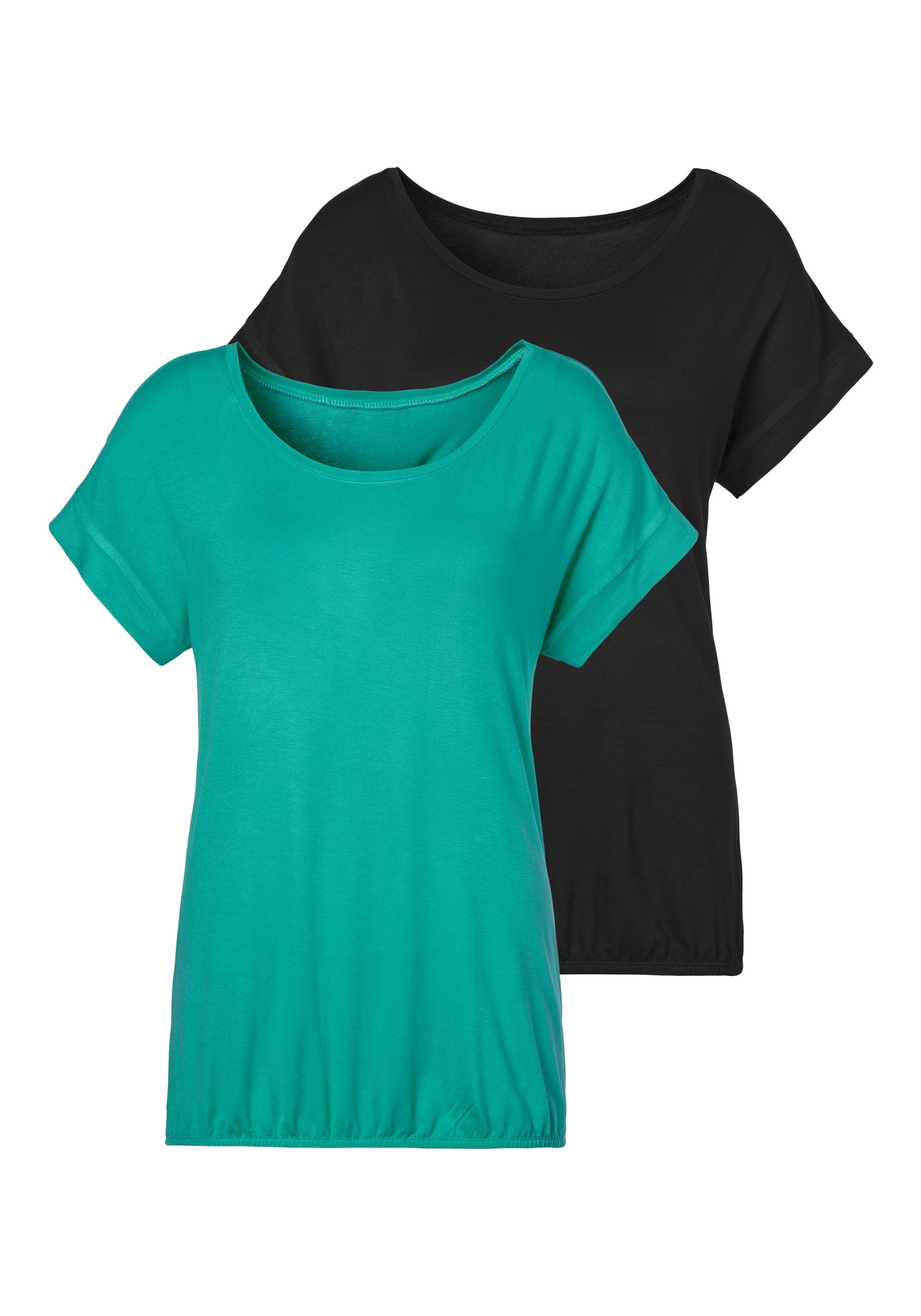 Vivance Kurzarmshirt »mit Gummizug im Bund«, aus weichem Viskose-Stretch Vivance Kurzarmshirt »mit Gummizug im Bund«, aus weichem Viskose-Stretch von Vivance