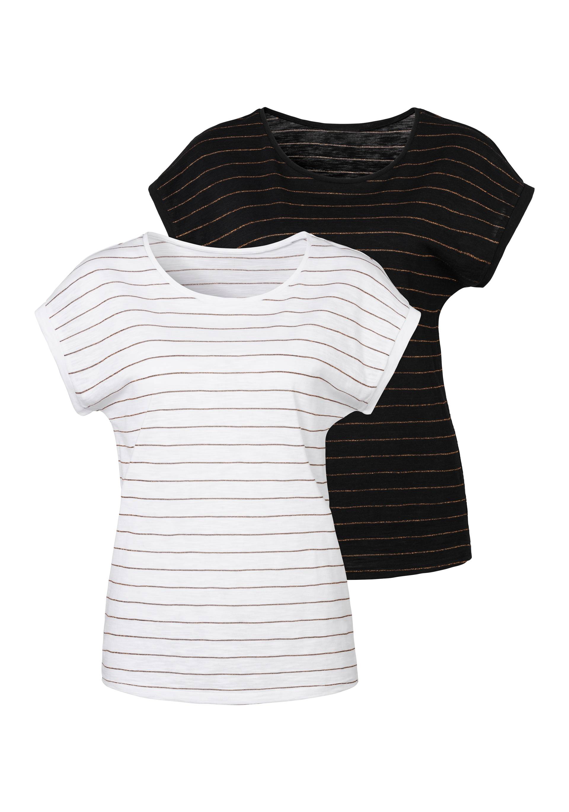 Vivance T-Shirt, mit kupferfarbenen Lurex-Streifen von Vivance