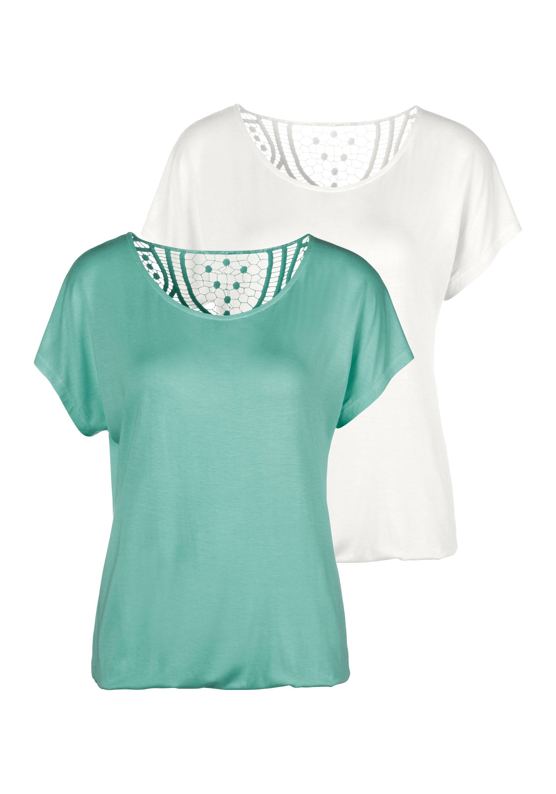 Vivance Kurzarmshirt »mit Häkelspitze am Rücken«, aus weichem Viskose-Stretch Vivance Kurzarmshirt »mit Häkelspitze am Rücken«, aus weichem Viskose-Stretch von Vivance