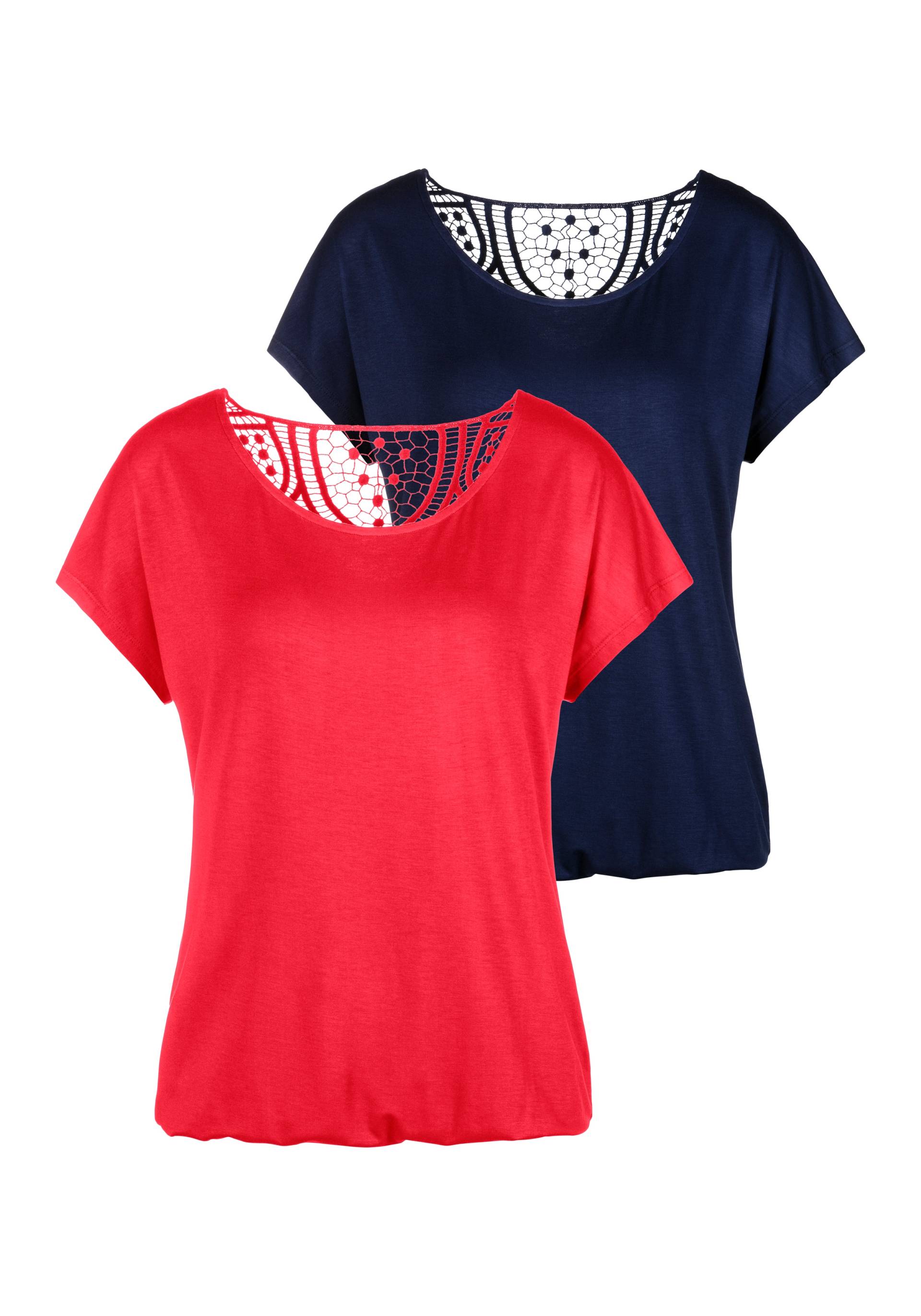 Vivance Kurzarmshirt »mit Häkelspitze am Rücken«, aus weichem Viskose-Stretch Vivance Kurzarmshirt »mit Häkelspitze am Rücken«, aus weichem Viskose-Stretch von Vivance