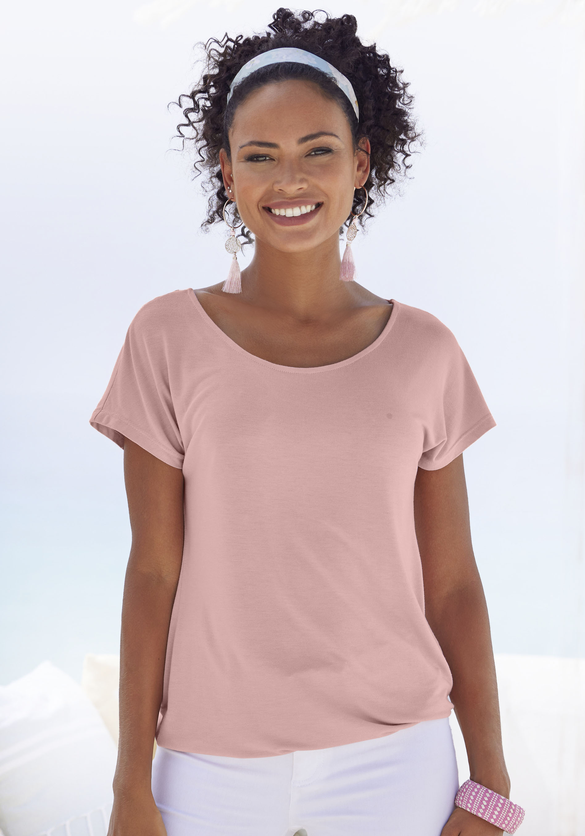 Vivance Kurzarmshirt »mit Häkelspitze am Rücken«, aus weichem Viskose-Stretch Vivance Kurzarmshirt »mit Häkelspitze am Rücken«, aus weichem Viskose-Stretch von Vivance