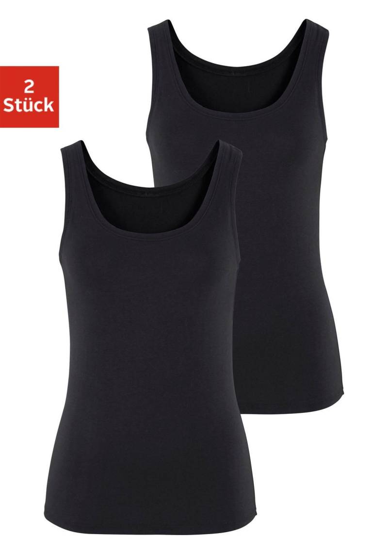 Vivance Tanktop »aus elastischer Baumwoll-Qualität«, (2er-Pack) von Vivance