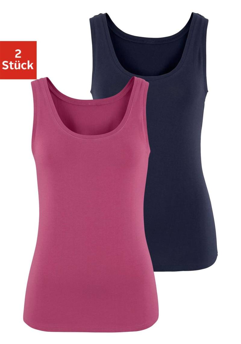 Vivance Tanktop »aus elastischer Baumwoll-Qualität«, (2er-Pack) von Vivance