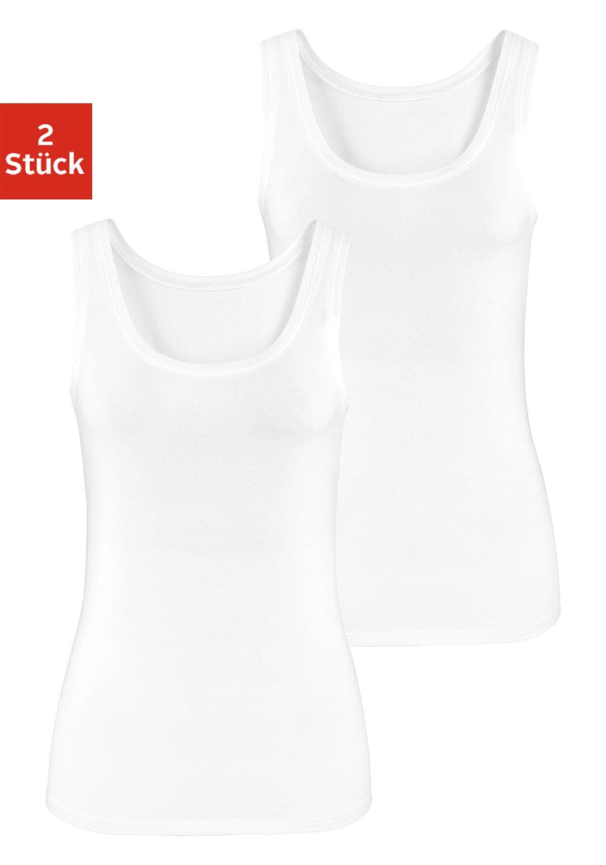 Vivance Tanktop »aus elastischer Baumwoll-Qualität«, (2er-Pack) von Vivance