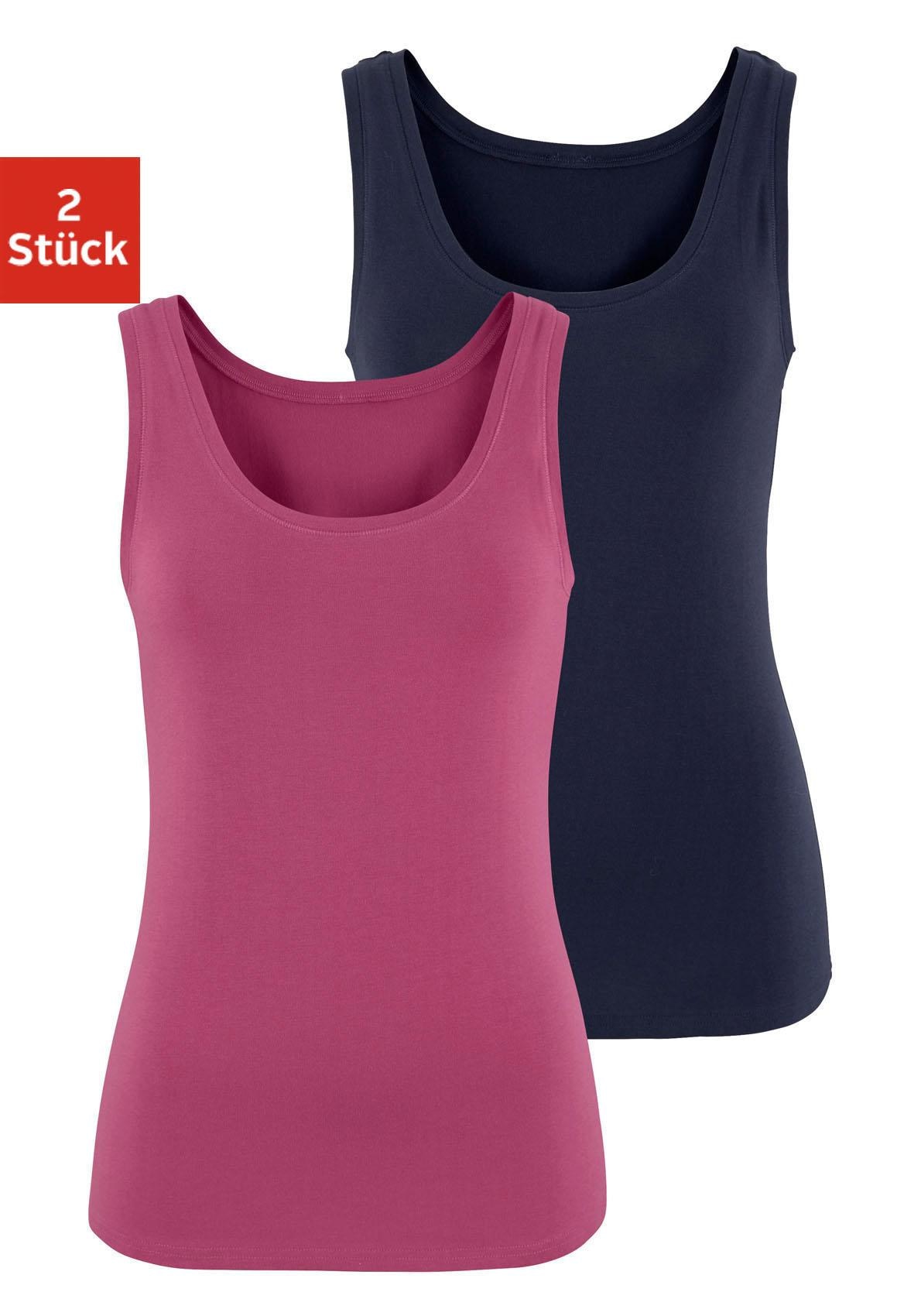 Vivance Tanktop, (2er-Pack), aus elastischer Baumwoll-Qualität, Strandtop von Vivance