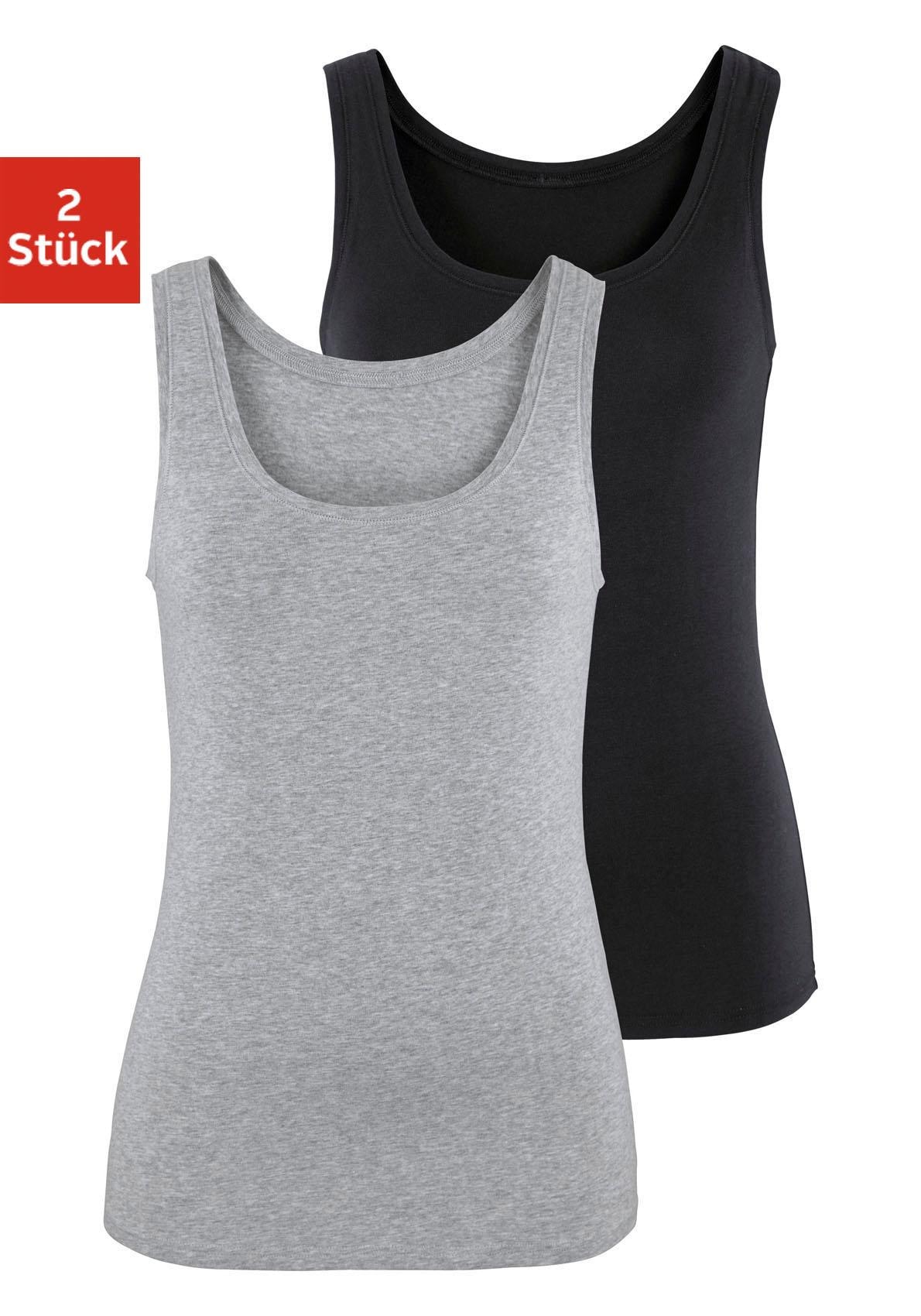 Vivance Tanktop »aus elastischer Baumwoll-Qualität«, (2er-Pack) Vivance Tanktop »aus elastischer Baumwoll-Qualität«, (2er-Pack) von Vivance