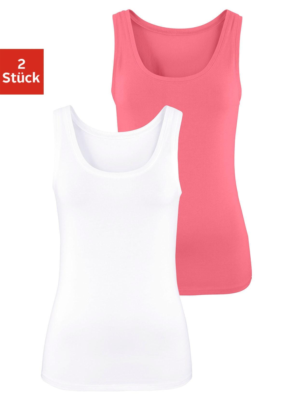 Vivance Tanktop, (2er-Pack), aus elastischer Baumwoll-Qualität, Strandtop von Vivance