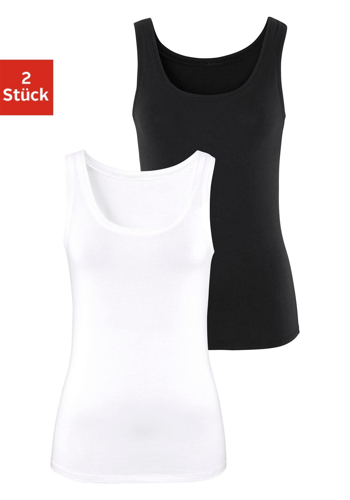 Vivance Tanktop »aus elastischer Baumwoll-Qualität«, (2er-Pack) Vivance Tanktop »aus elastischer Baumwoll-Qualität«, (2er-Pack) von Vivance