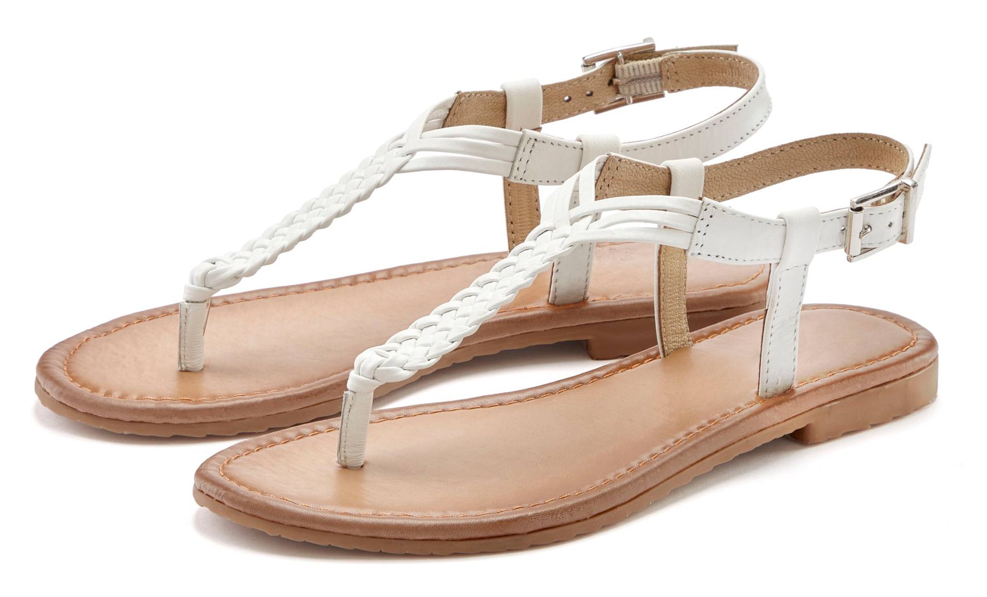 Vivance Zehentrenner, Sandalette, Sommerschuh,Sandale aus Leder mit Flecht-Optik Vivance Zehentrenner, Sandalette, Sommerschuh,Sandale aus Leder mit Flecht-Optik von Vivance