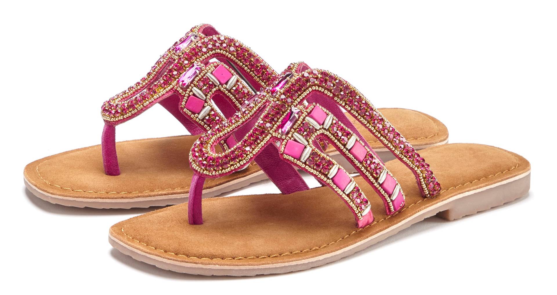 Vivance Zehentrenner, Sandale, Pantolette aus Leder mit Schmucksteinchen Vivance Zehentrenner, Sandale, Pantolette aus Leder mit Schmucksteinchen von Vivance