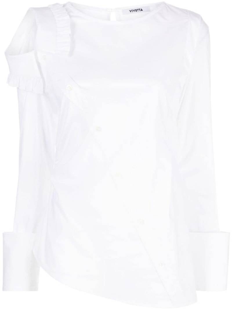 Vivetta asymmetric long-sleeve poplin shirt - White von Vivetta