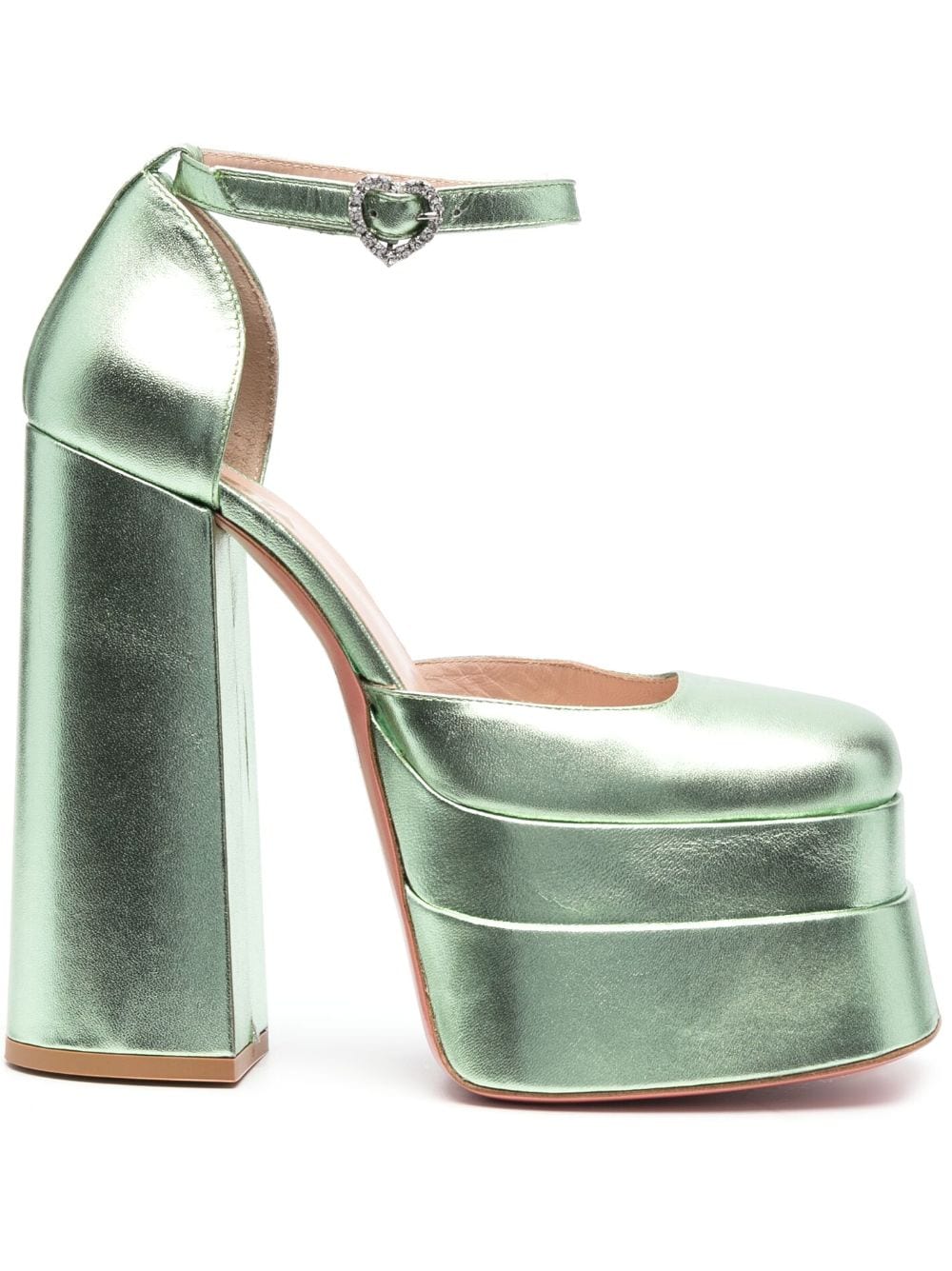 Vivetta metallic-finish leather sandals - Green von Vivetta