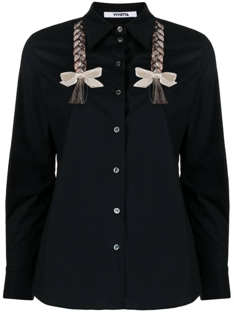 Vivetta motif-embroidered poplin shirt - Black von Vivetta