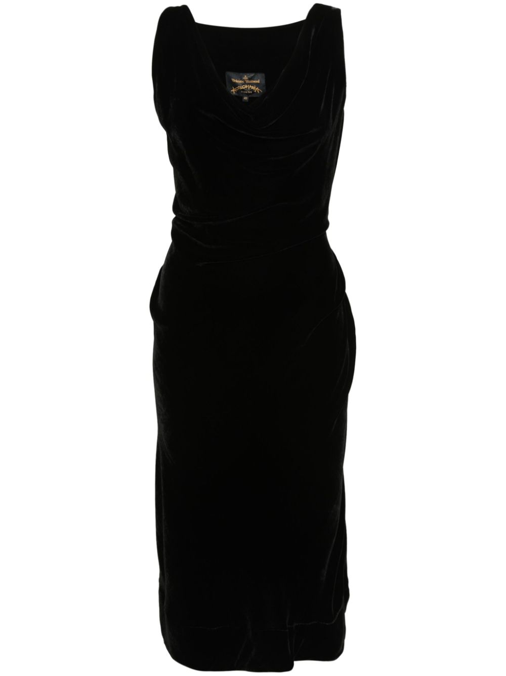 Vivienne Westwood Pre-Owned 1990s cowl-neck velvet dress - Black von Vivienne Westwood Pre-Owned