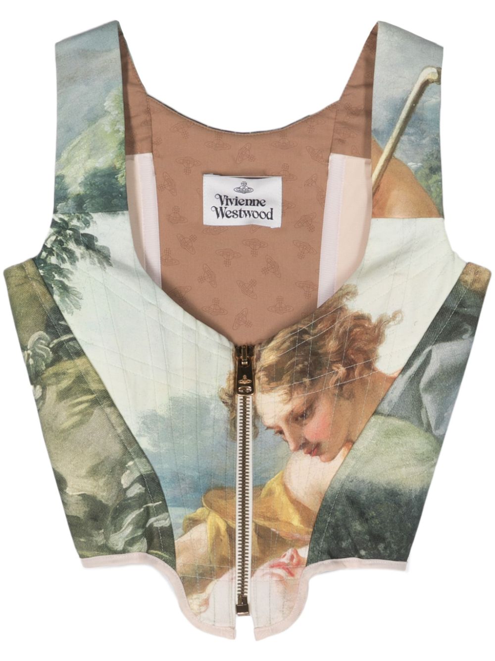 Vivienne Westwood Pre-Owned 2010s portrait-print corset top - Neutrals von Vivienne Westwood Pre-Owned