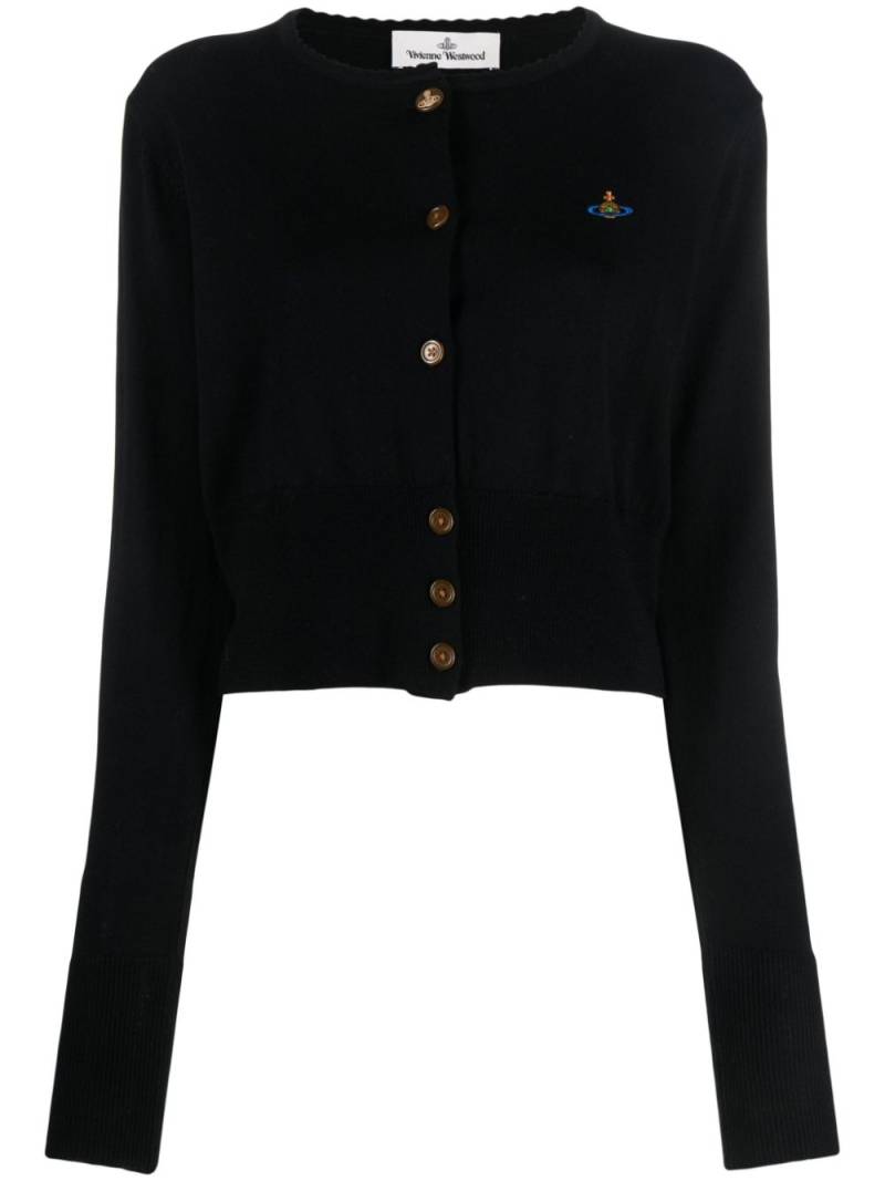 Vivienne Westwood Bea logo-embroidered cropped cardigan - Black von Vivienne Westwood