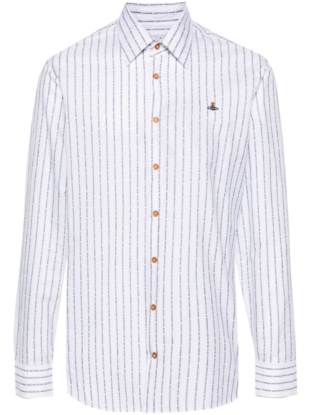 Vivienne Westwood Ghost text stripes-print shirt - White von Vivienne Westwood