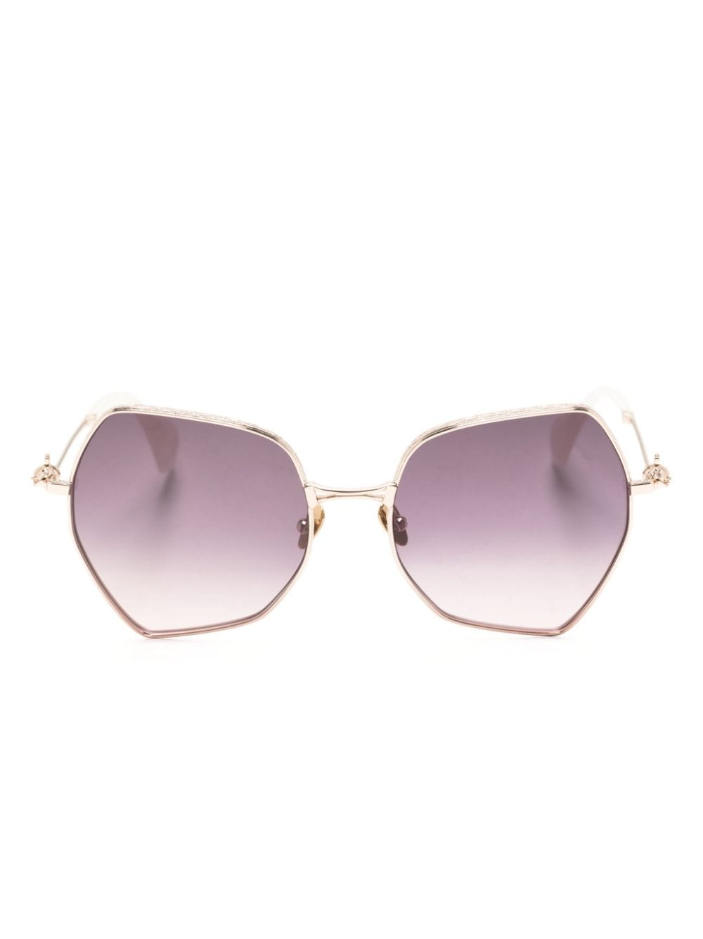 Vivienne Westwood Hardware orb hexagonal-frame sunglasses - Gold von Vivienne Westwood