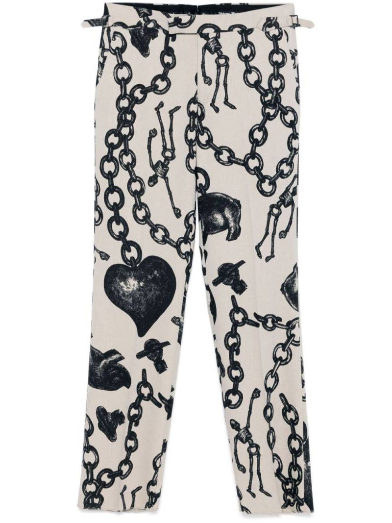 Vivienne Westwood Heart Chain-print trousers - Neutrals von Vivienne Westwood