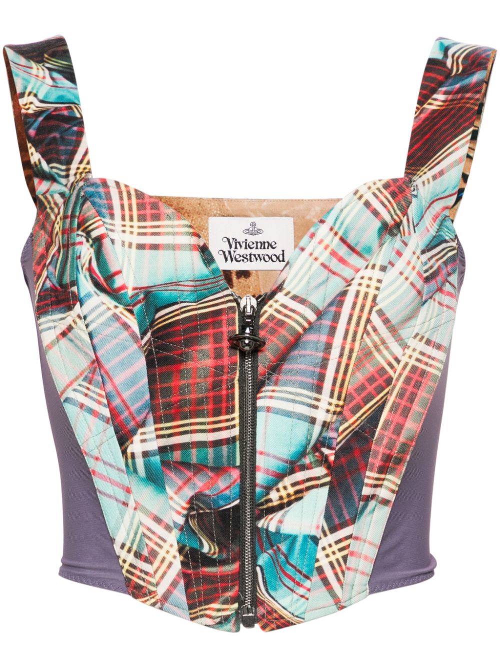 Vivienne Westwood MacAndy tartan-printed corset - Purple von Vivienne Westwood