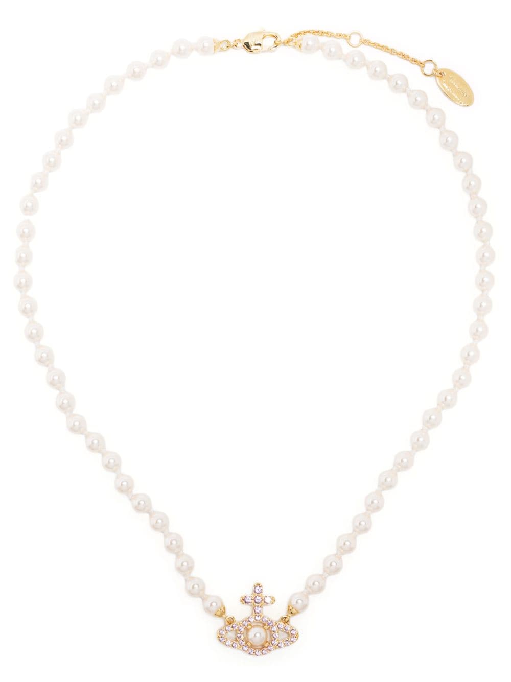 Vivienne Westwood Mini Bas Relief pearl-detail necklace - Neutrals von Vivienne Westwood