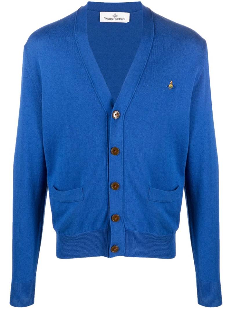 Vivienne Westwood Orb-embroidered V-neck cardigan - Blue von Vivienne Westwood