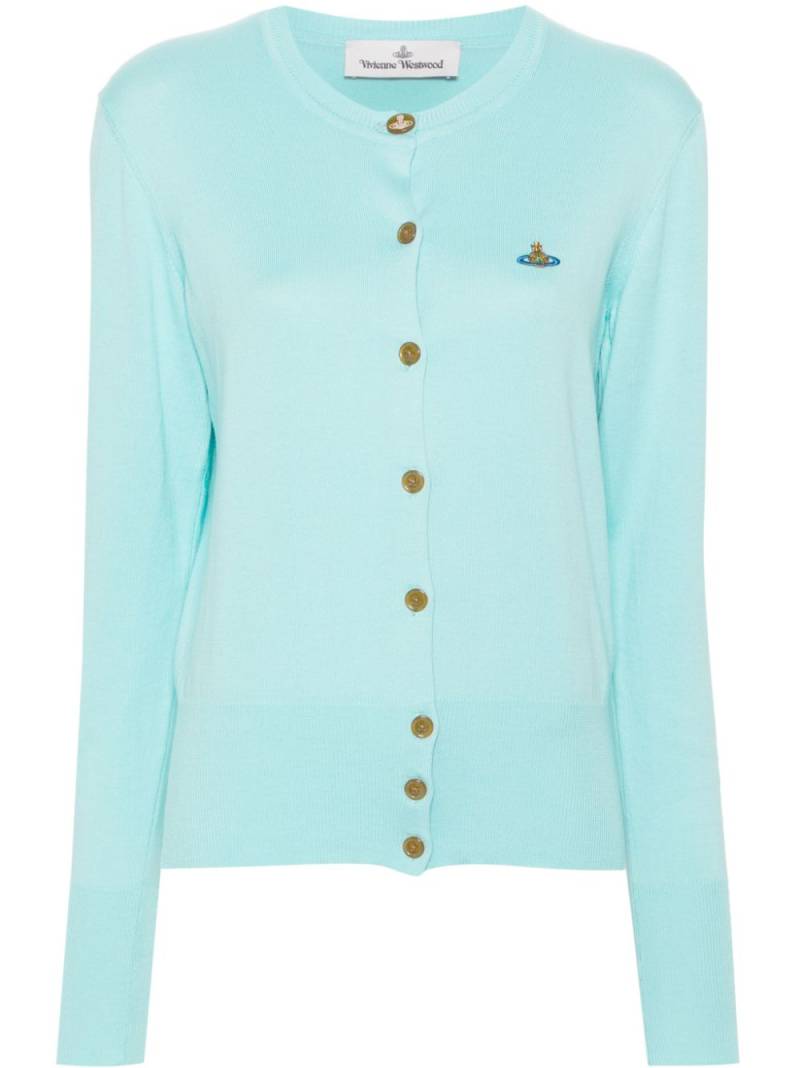 Vivienne Westwood Orb-embroidered cotton cardigan - Blue von Vivienne Westwood