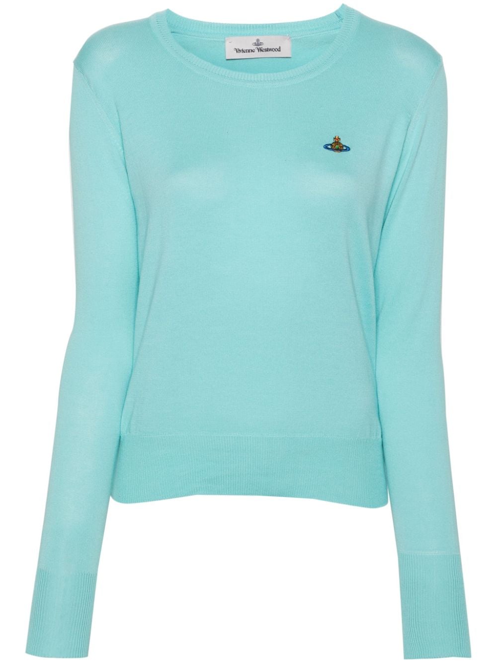 Vivienne Westwood Orb-embroidered cotton jumper - Blue von Vivienne Westwood