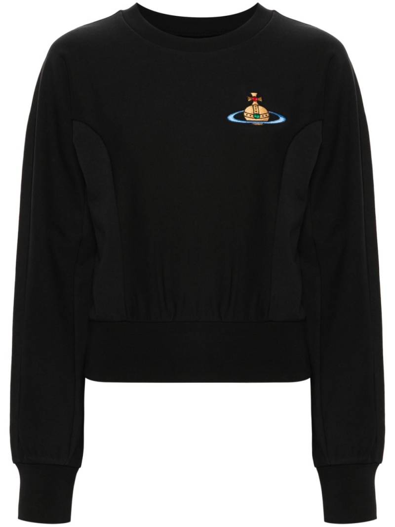 Vivienne Westwood Orb-embroidered cotton sweatshirt - Black von Vivienne Westwood