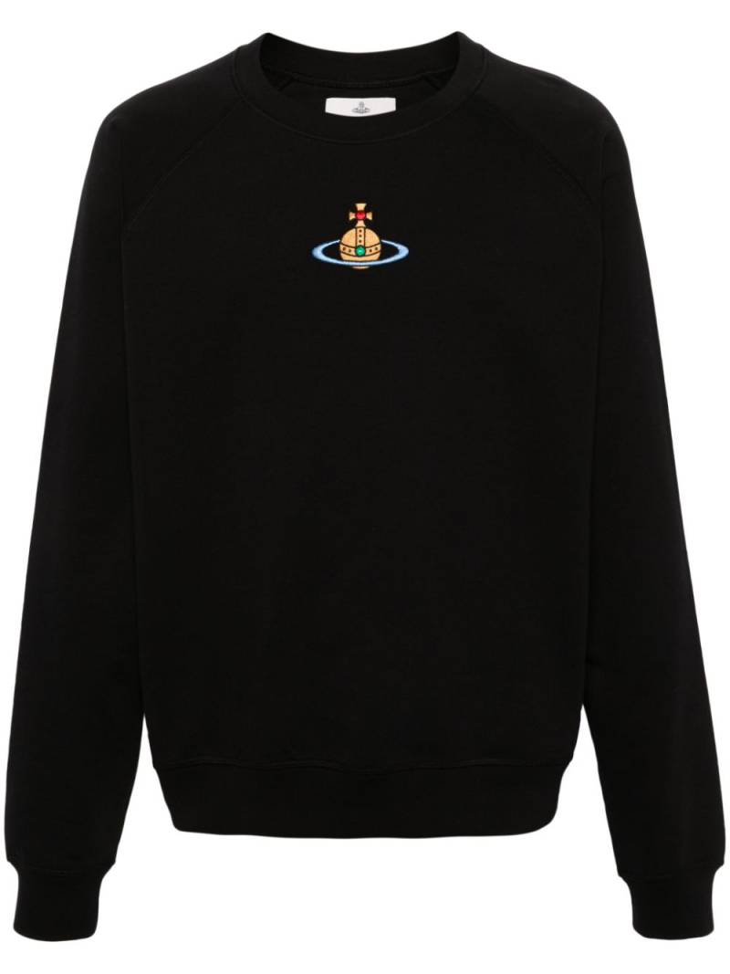 Vivienne Westwood Orb-embroidered cotton sweatshirt - Black von Vivienne Westwood