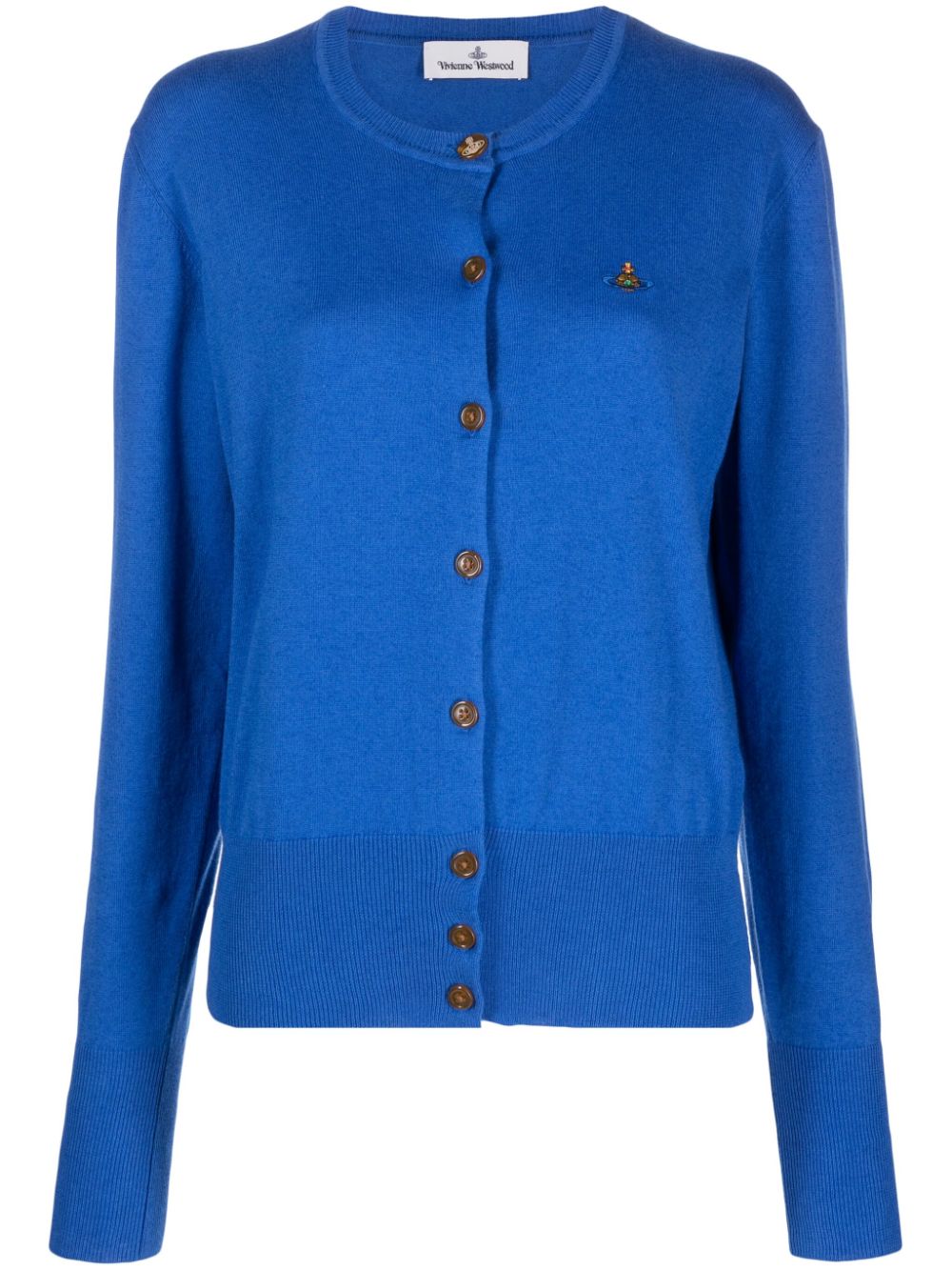 Vivienne Westwood Orb-embroidered fine-knit cardigan - Blue von Vivienne Westwood