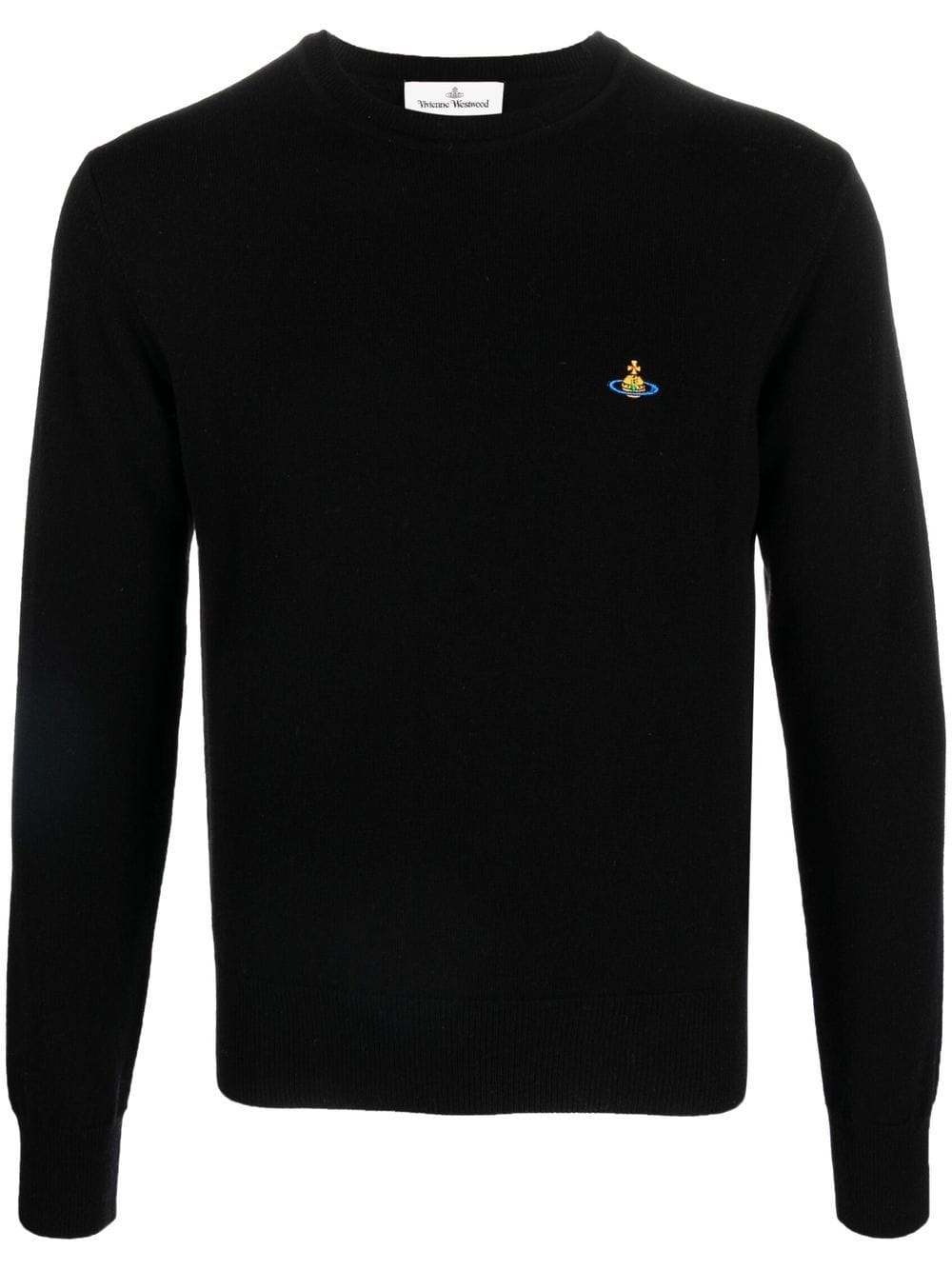 Vivienne Westwood Orb-embroidered fine knit jumper - Black von Vivienne Westwood