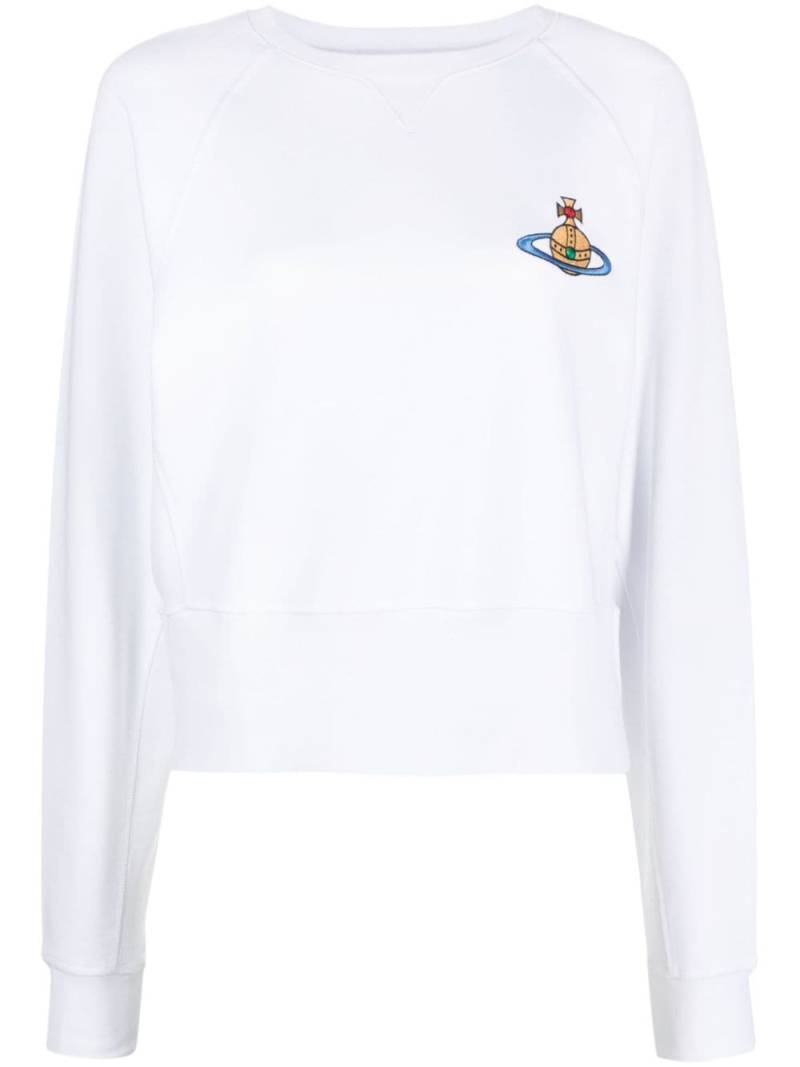 Vivienne Westwood Orb-embroidered organic cotton sweatshirt - White von Vivienne Westwood